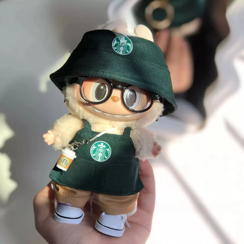 Starbucks-Inspired Labubu Monster Outfit (15–17cm)