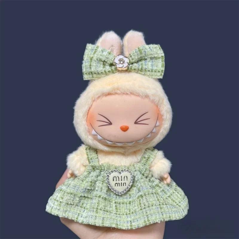 17cm Labubu 3.0 Plush Doll Skirt- Adorable Skirt Set for DIY Clothes Accessories Gift