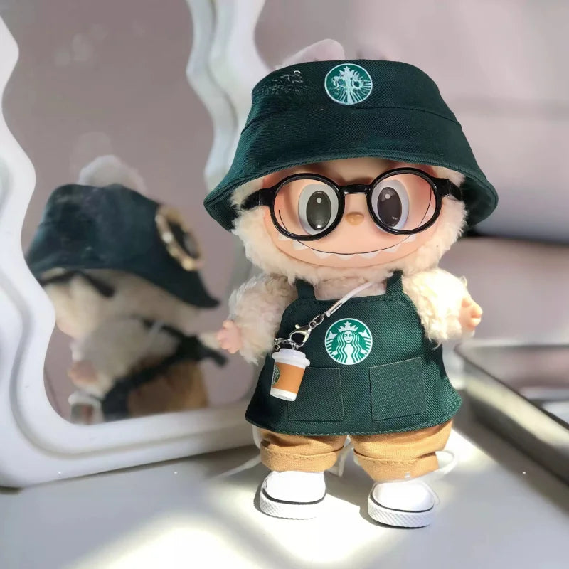 Starbucks-Inspired Labubu Monster Outfit (15–17cm)