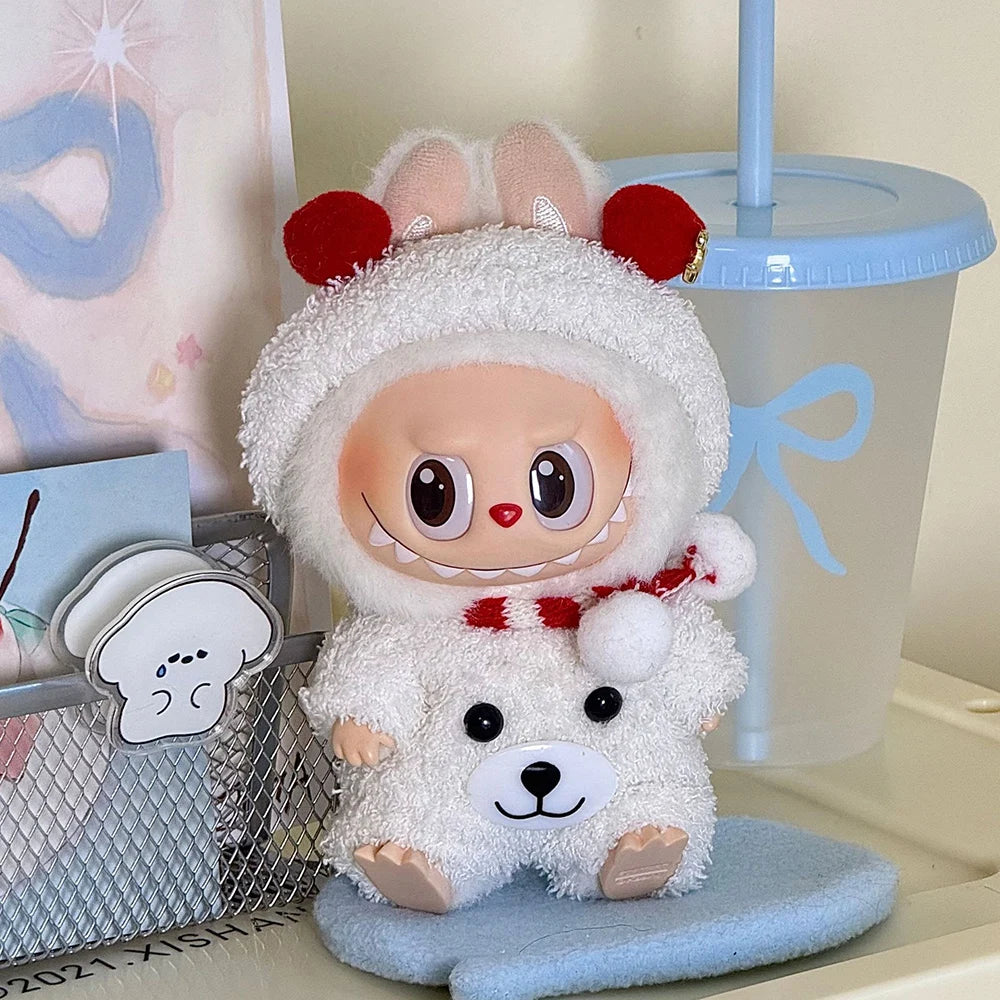 For 17cm Mini Doll Clothes For Labubu V1 V2 Idol Dolls Cute Decoration Macaron Clothing Gift Outfit Accessories