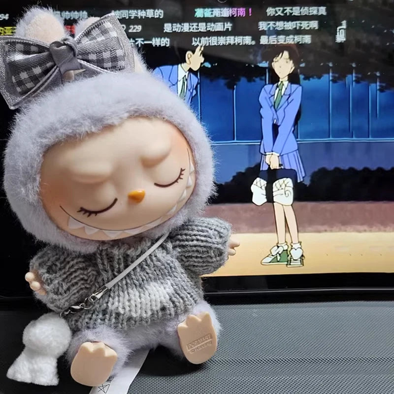 17cm labubu clothes outfit Plush doll clothes Macaron Cute Clothing DIY Kid Gift  Dog Clothes Hair accessories v1 v2 clothes