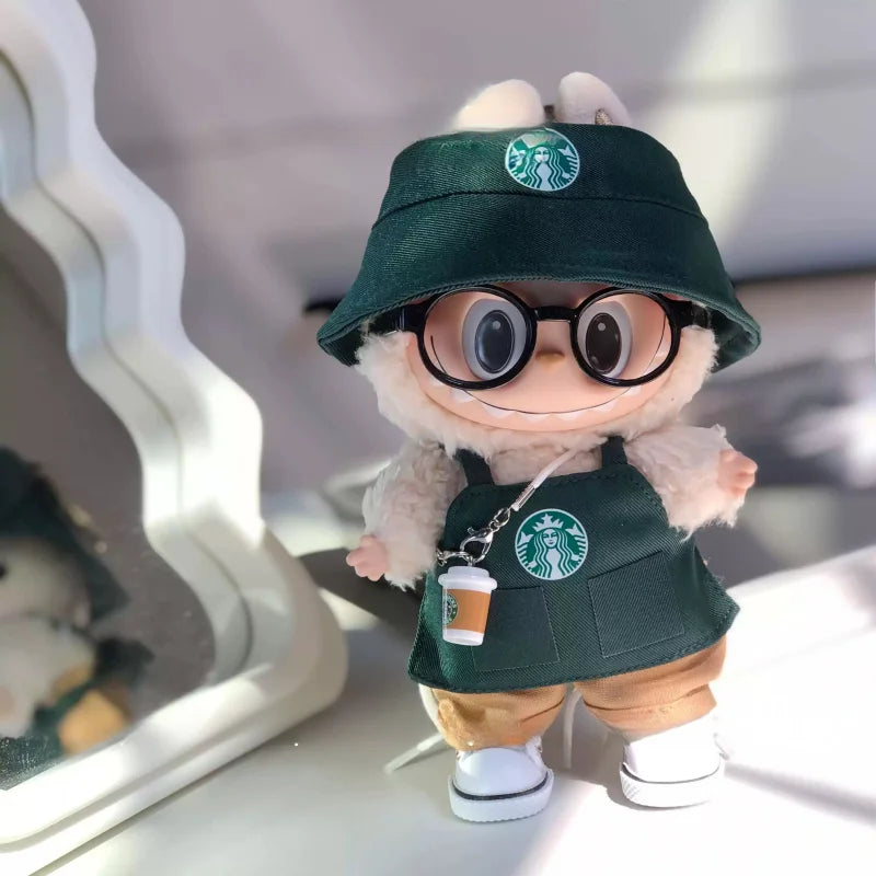Starbucks-Inspired Labubu Monster Outfit (15–17cm)