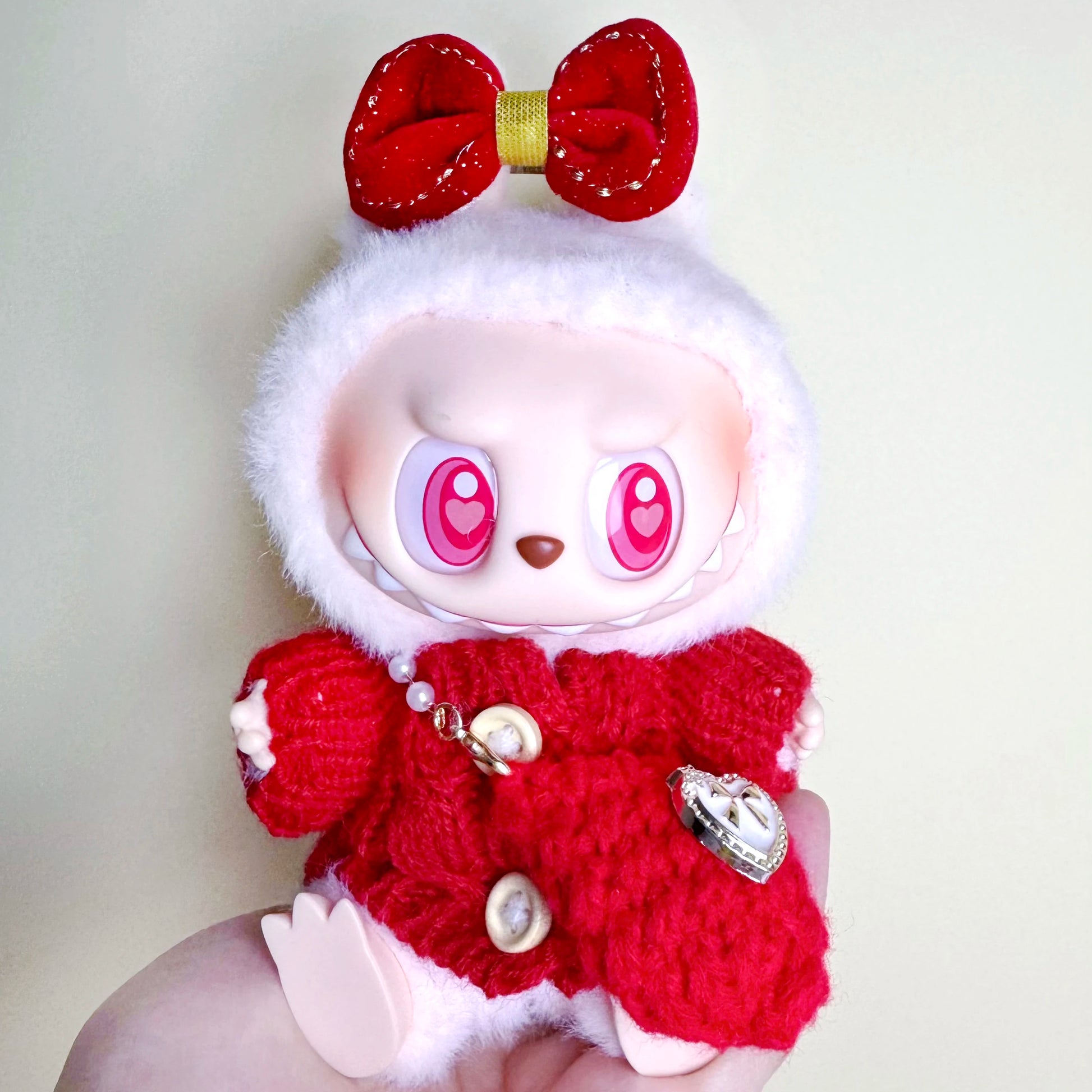 17cm labubu clothes outfit Plush doll clothes Macaron Cute Clothing DIY Kid Gift  Dog Clothes Hair accessories v1 v2 clothes