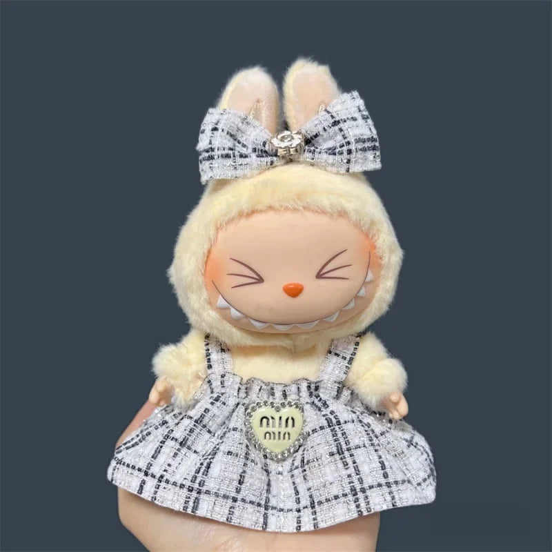 17cm Labubu 3.0 Plush Doll Skirt- Adorable Skirt Set for DIY Clothes Accessories Gift