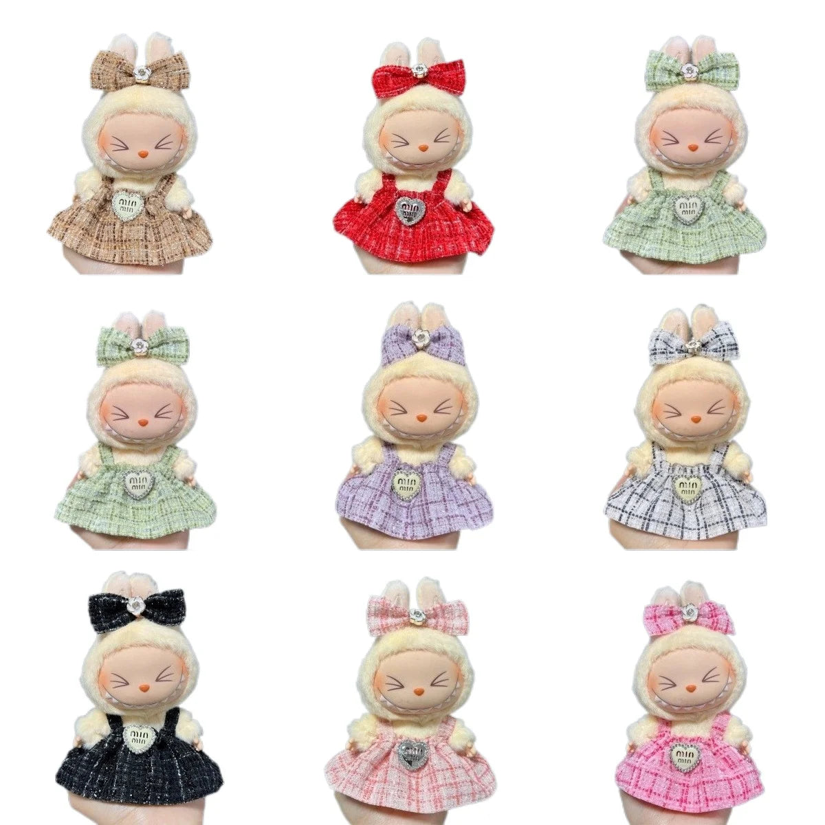 17cm Labubu 3.0 Plush Doll Skirt- Adorable Skirt Set for DIY Clothes Accessories Gift