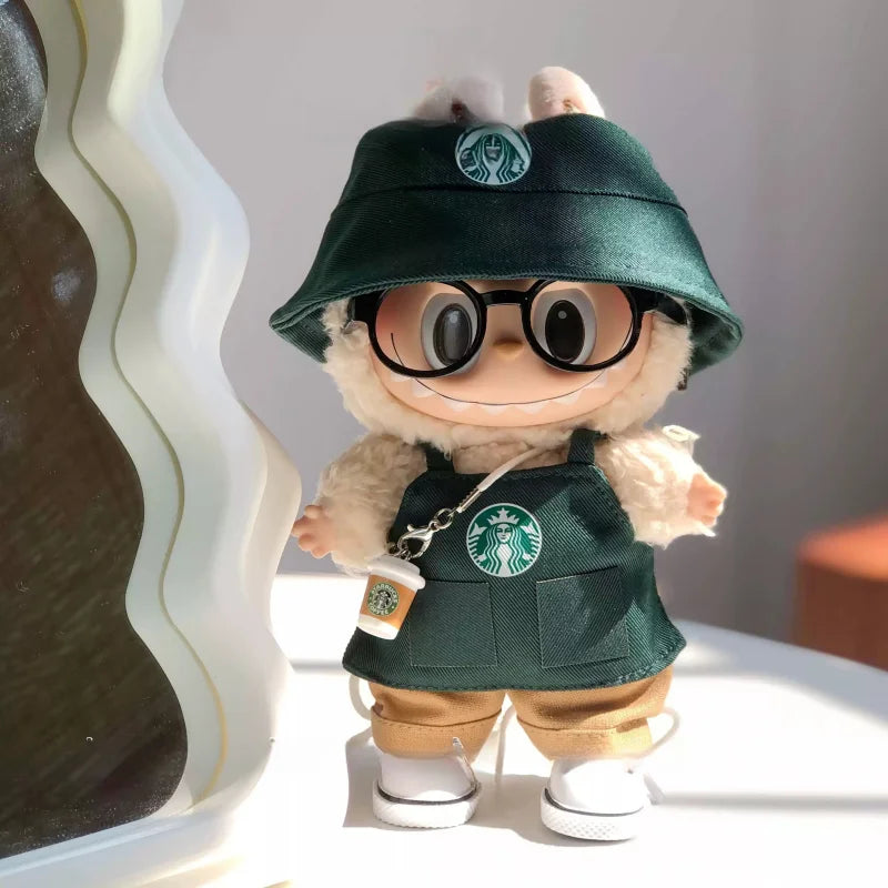 Starbucks-Inspired Labubu Monster Outfit (15–17cm)