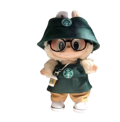 Starbucks-Inspired Labubu Monster Outfit (15–17cm)