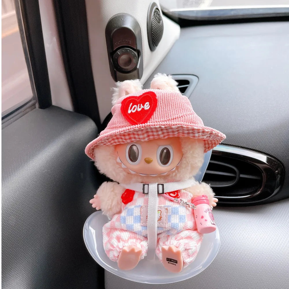 Labubu Car Safety Seat for 15–17cm Dolls – Kawaii Air Vent Accessory & Aromatherapy Clip