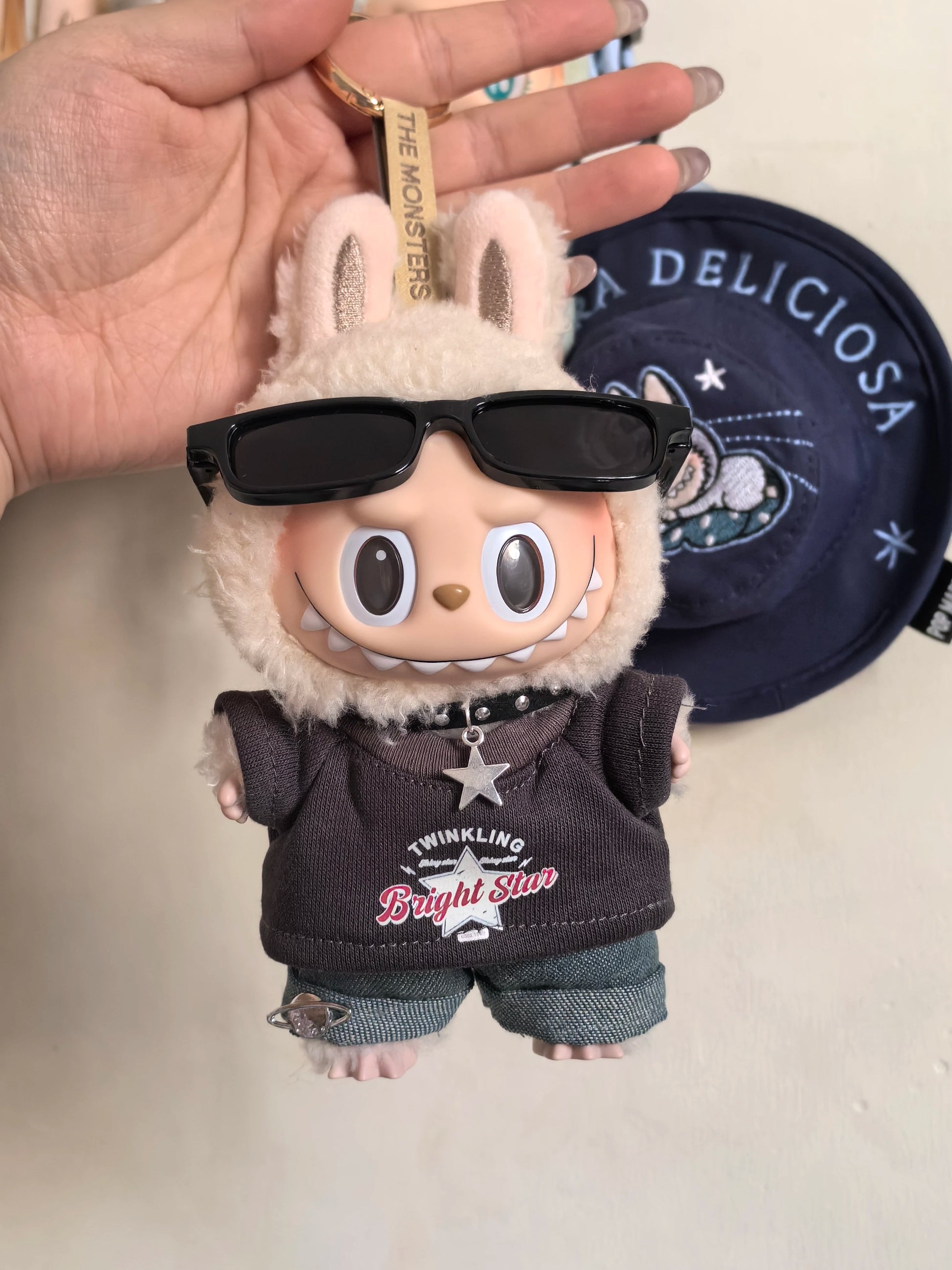 17cm labubu clothes outfit Plush doll clothes Macaron Cute Clothing DIY Kid Gift  Dog Clothes Hair accessories v1 v2 clothes