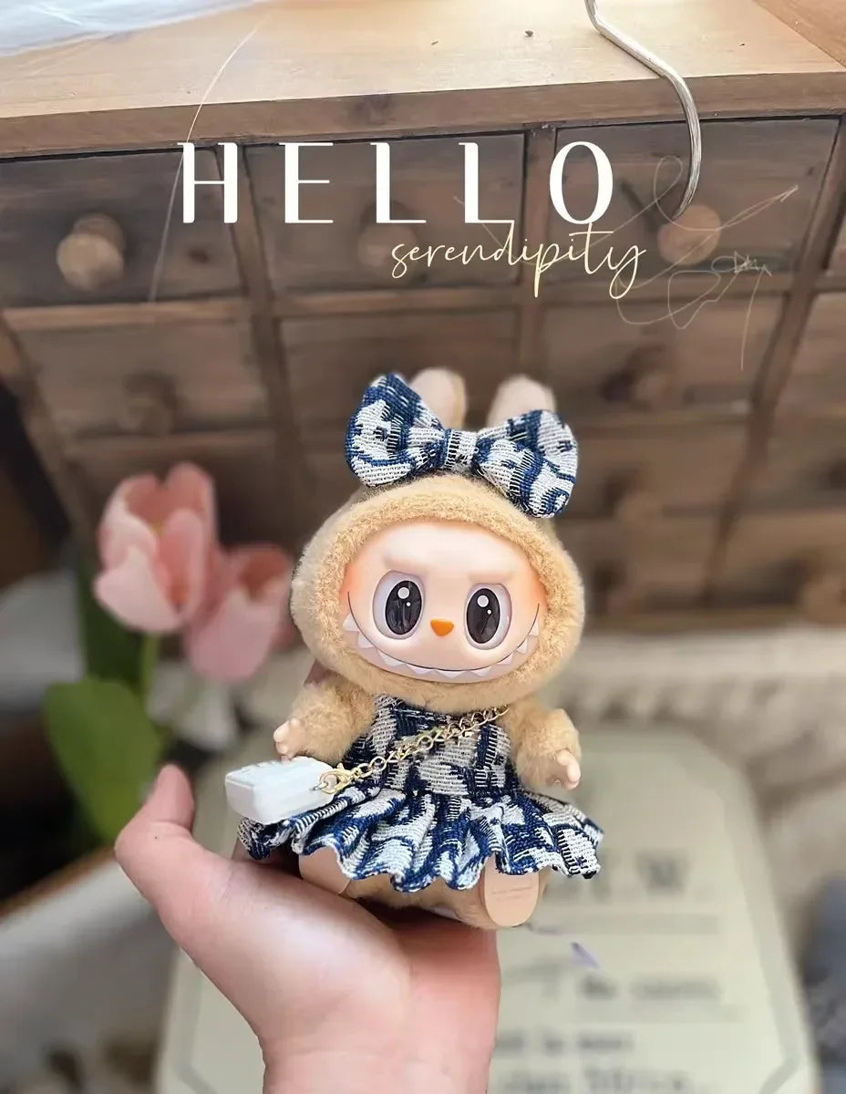 Labubu Doll Clothes Advanced clothes designer Macaron labubu Cute Mini luxury design 17cm labubu senior fashion designer brand