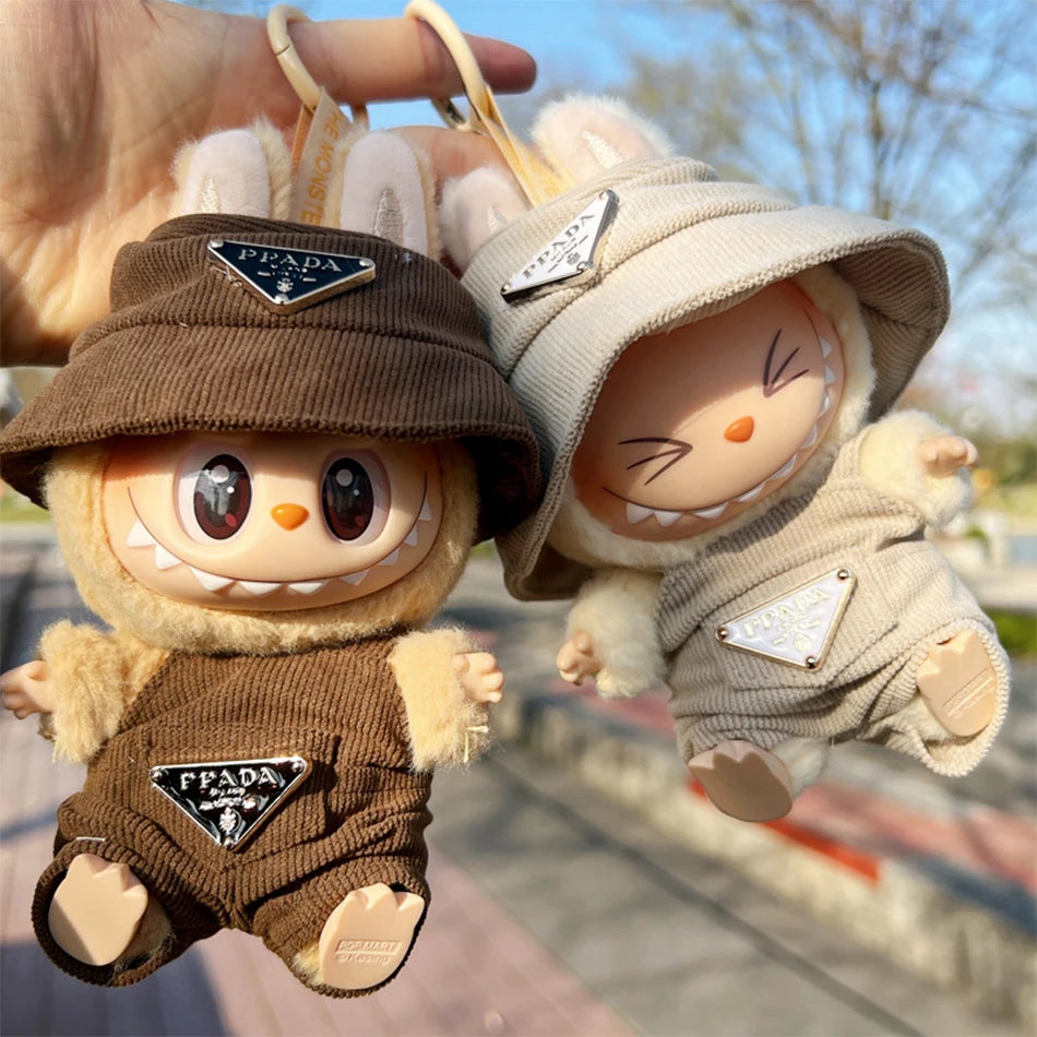 Labubu Corduroy Mini Doll Clothing Set Toys Cute Hats Clothes Shoes Vinyl Doll Accessories Training Sitting Party Games Toys