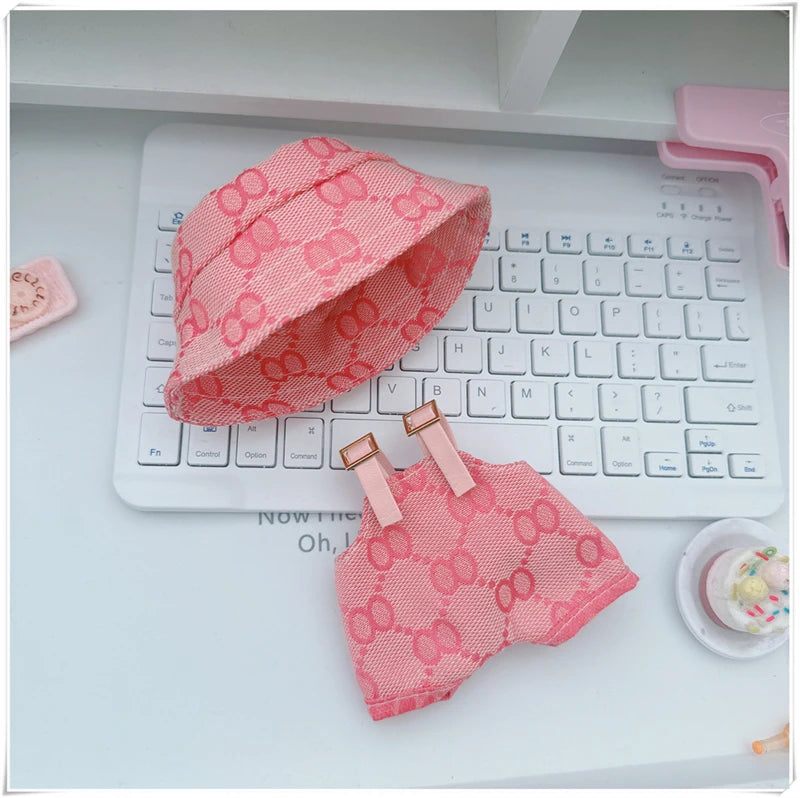 For Labubu 15-17 cm v1v2 Outfit Accessories Mini Hat Overalls Set Decoration Small Clothes Children's Toys Birthday Gift
