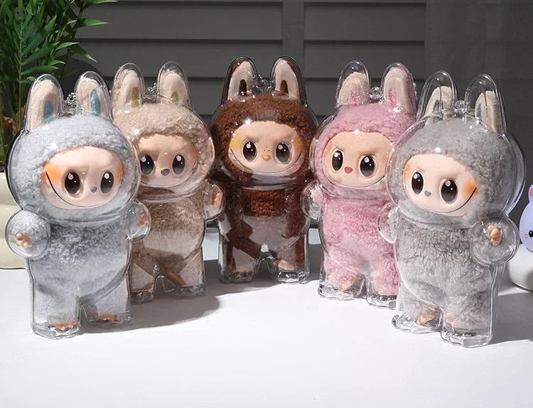 For Transparent Protective Cover Monster Toy Elf Doll Cover Storage Box Cute Elf Plushie Display Cover for Party Dolls