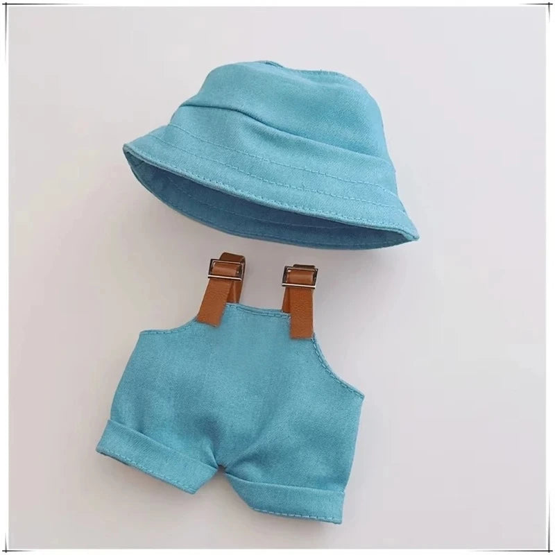 For Labubu 15-17 cm v1v2 Outfit Accessories Mini Hat Overalls Set Decoration Small Clothes Children's Toys Birthday Gift