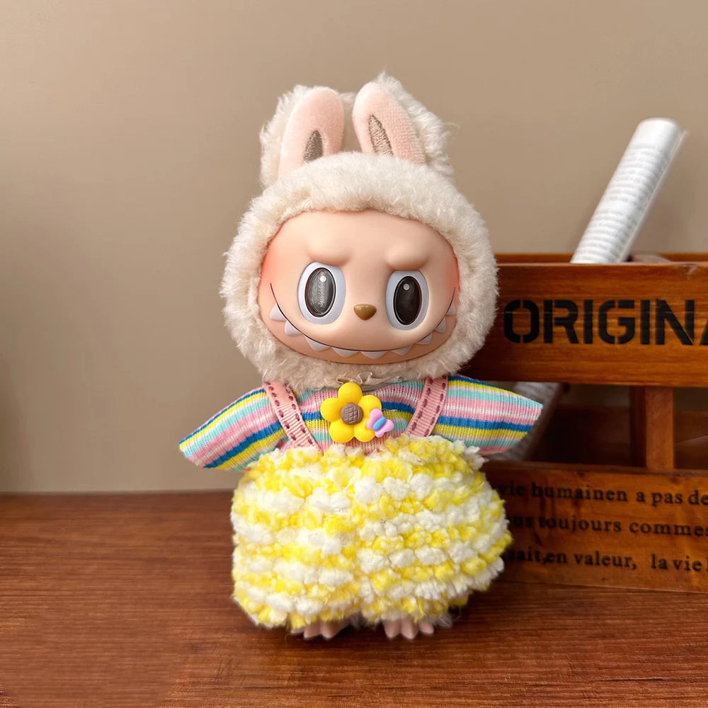 For 17cm Mini Doll Clothes For Labubu V1 V2 Idol Dolls Cute Decoration Macaron Clothing Gift Outfit Accessories