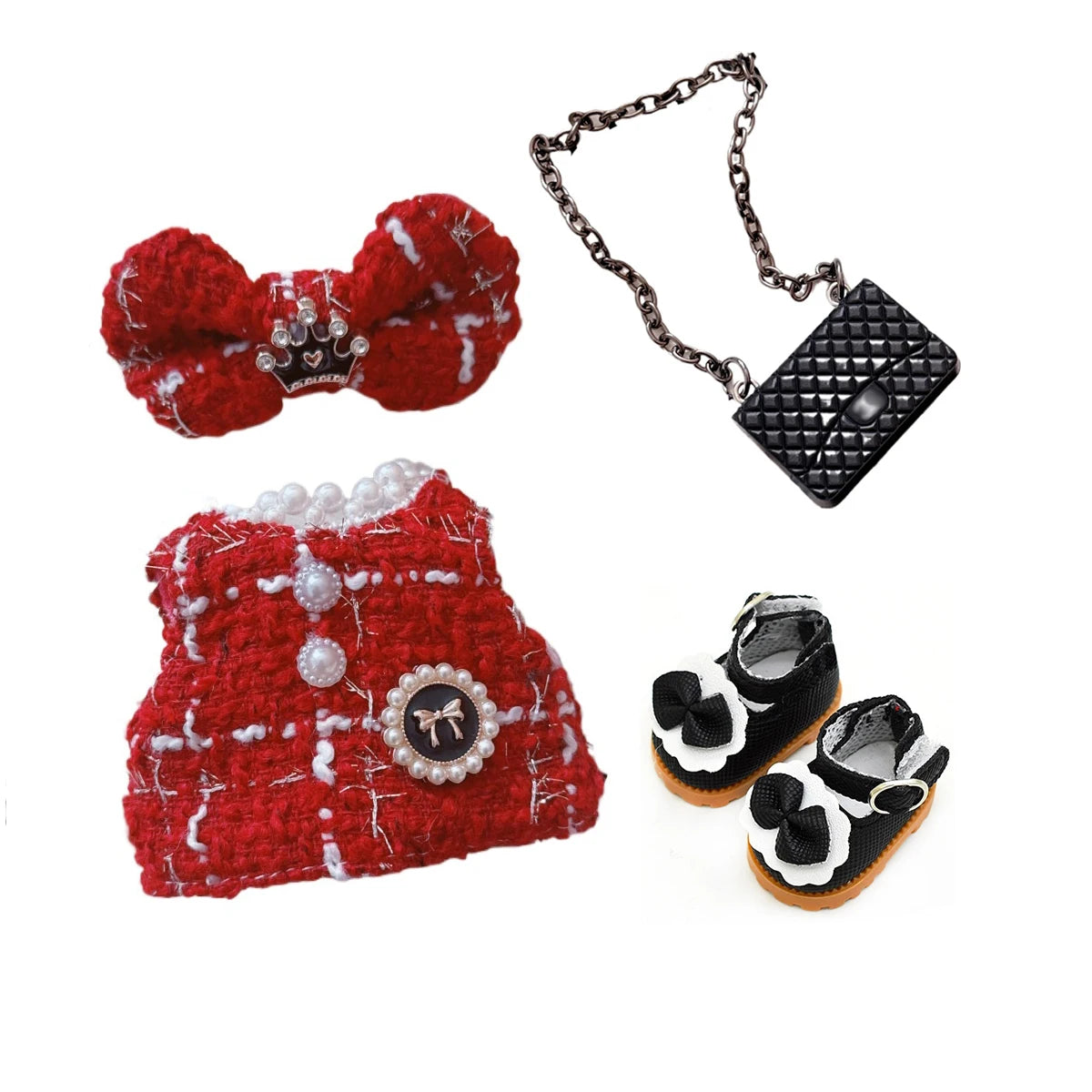 For 17cm Mini Doll Clothes Shoes and Clothes Dress Up 17cm Labubu II Dolls Clothes Doll Accessories Sitting Party Game Gift Toy