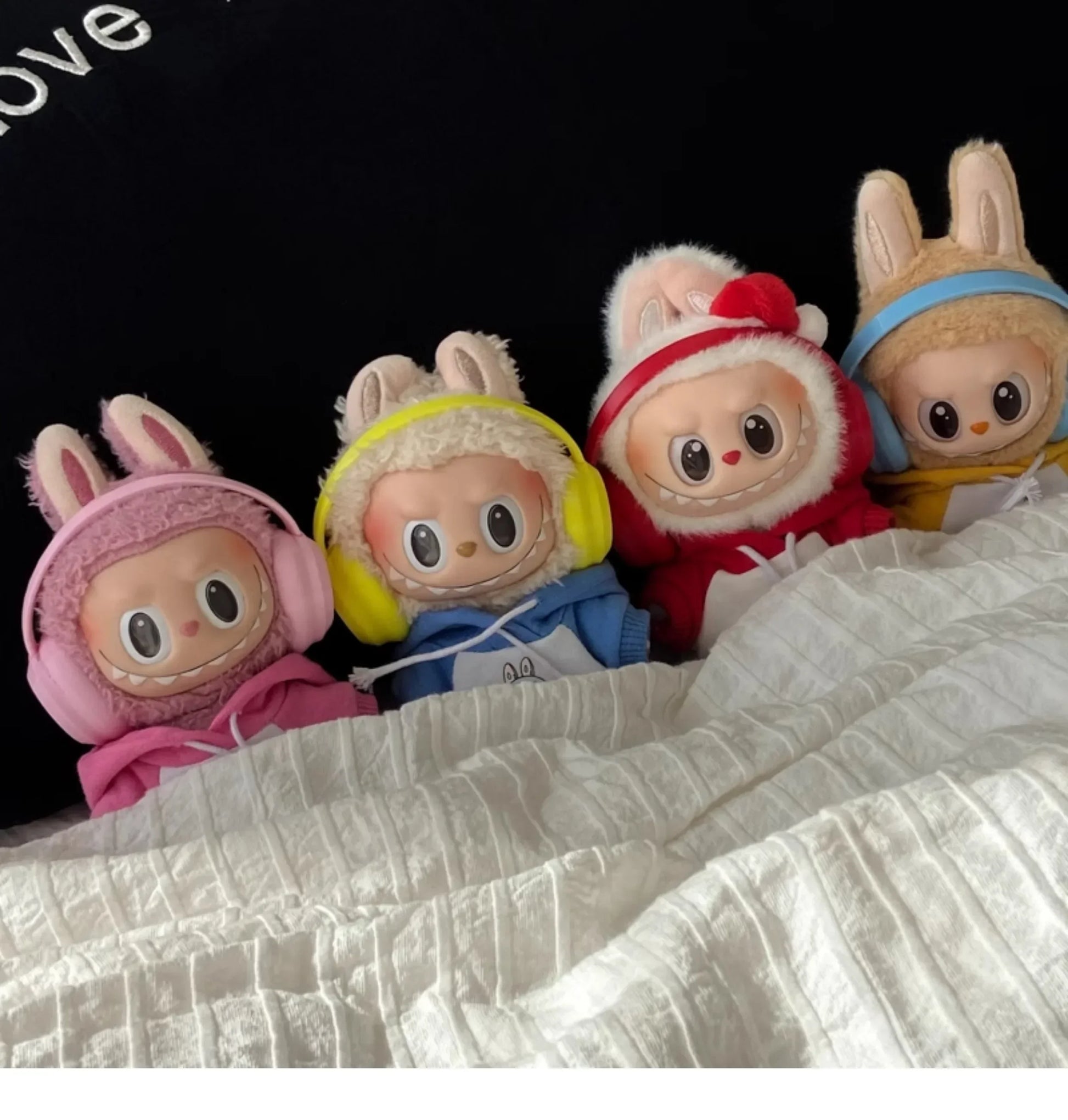 Labubu Accessories:17cm Labubu Fashion Earphone Accessories 10cm Cotton Doll Earphones Macaron Color Doll Earphones