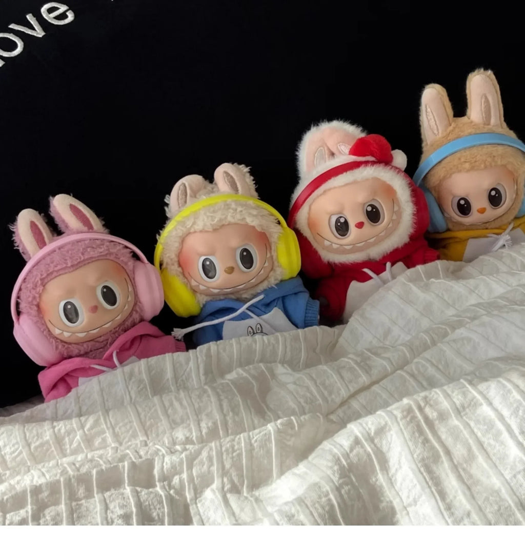 Labubu Accessories：17cm Labubu Fashion Earphone Accessories 10cm Cotton Doll Earphones Macaron Color Doll Earphones