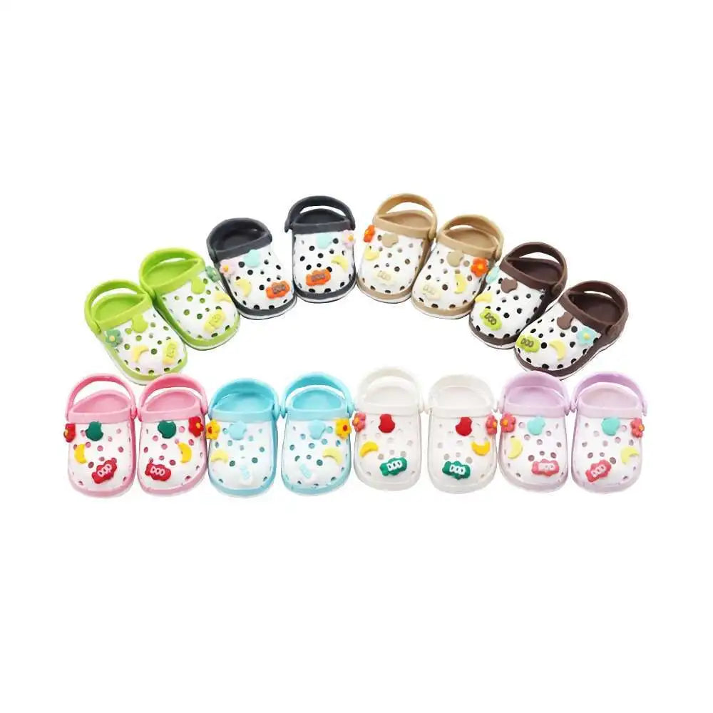 labubu Doll Slippers Shoes (4.3*2.0cm) for Labubu Macaron bao-ao bao ao &15cm EXO Plush Doll & 1/6