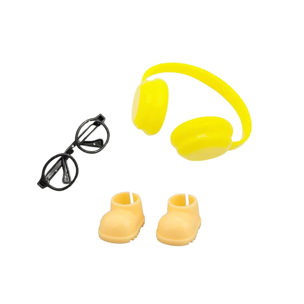 For Labubu Doll Accessories Rainbow Rain Boots Earphones Glasses For 17cm Labubu Doll Clothing Accessories Girls Clothing Gifts