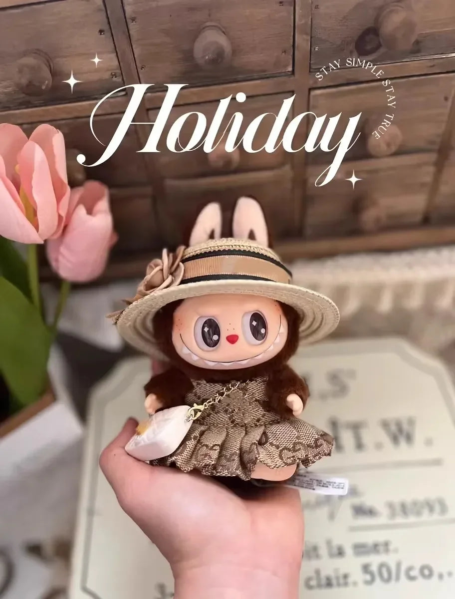 Labubu Doll Clothes Advanced clothes designer Macaron labubu Cute Mini luxury design 17cm labubu senior fashion designer brand