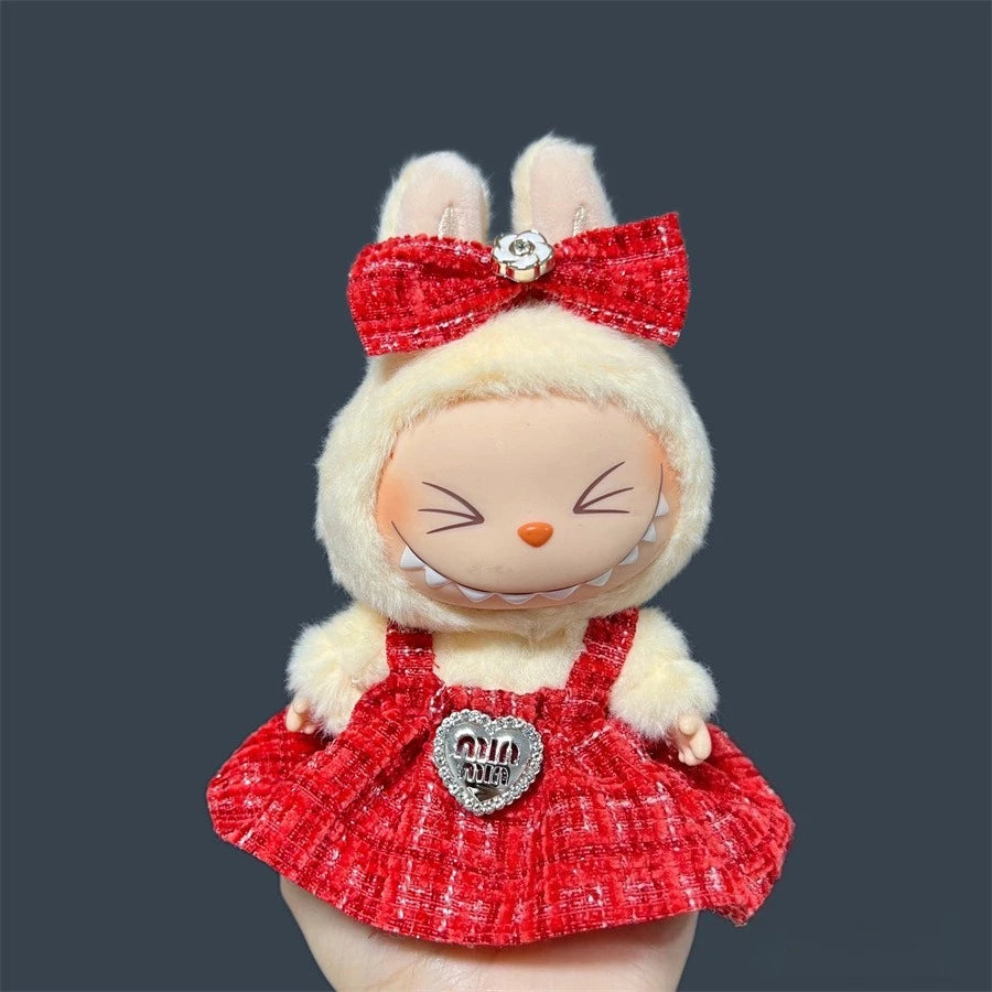 17cm Labubu 3.0 Plush Doll Skirt- Adorable Skirt Set for DIY Clothes Accessories Gift
