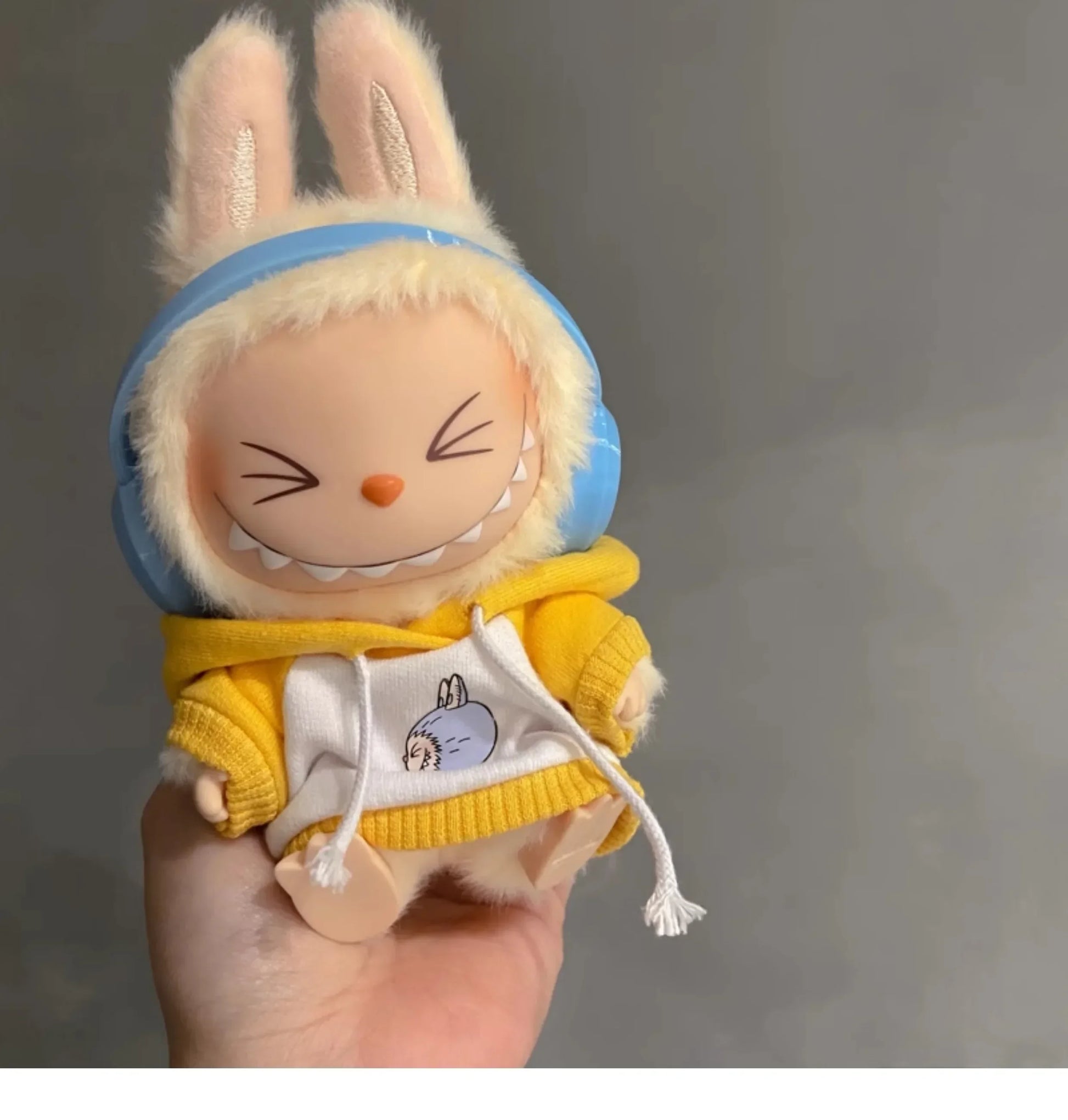 Labubu Accessories:17cm Labubu Fashion Earphone Accessories 10cm Cotton Doll Earphones Macaron Color Doll Earphones