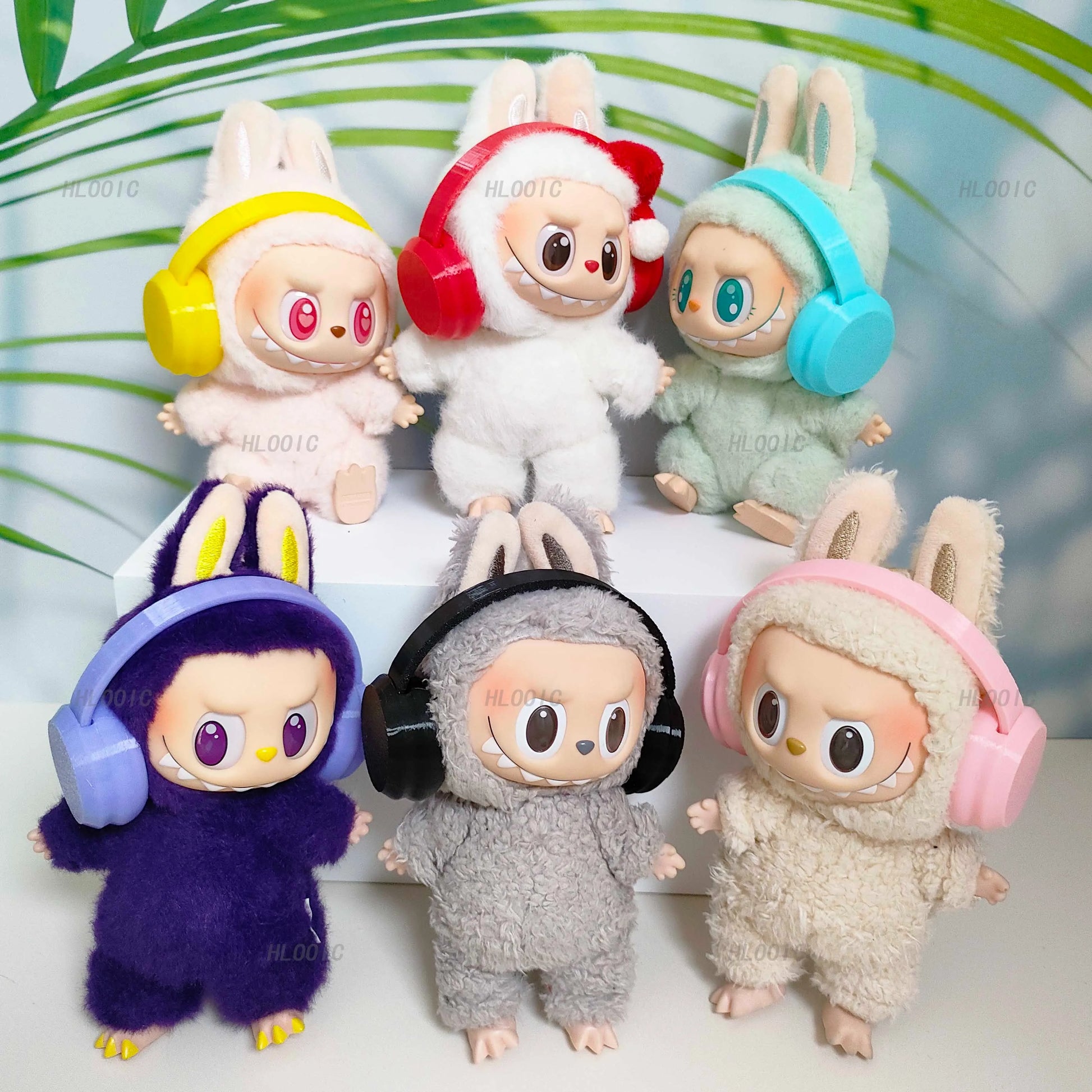 Labubu Accessories：17cm Labubu Fashion Earphone Accessories 10cm Cotton Doll Earphones Macaron Color Doll Earphones