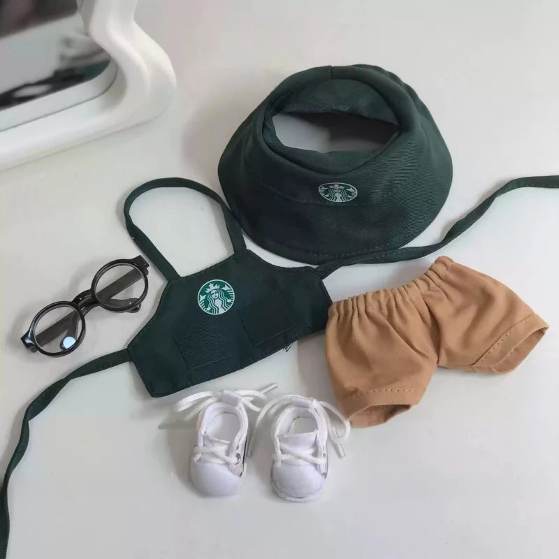 Starbucks-Inspired Labubu Monster Outfit (15–17cm)