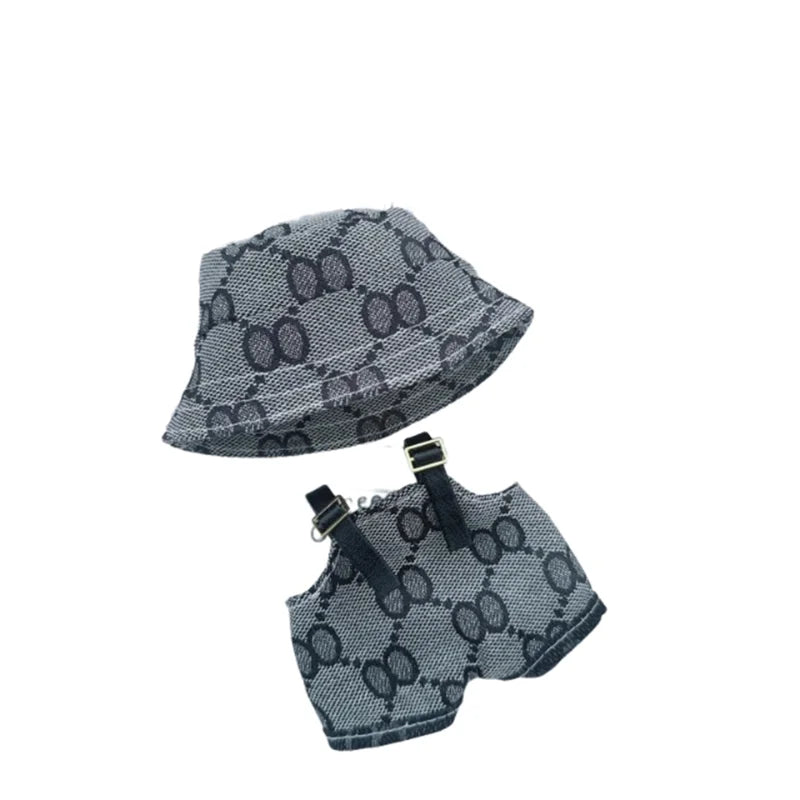 Mini Doll'S Clothes Outfit Accessories for 15-17cm  Labubu & 10cm Cotton Doll Love Hoodie Pink Children's toys