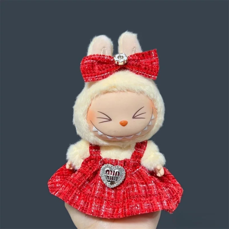 17cm Labubu 3.0 Plush Doll Skirt- Adorable Skirt Set for DIY Clothes Accessories Gift