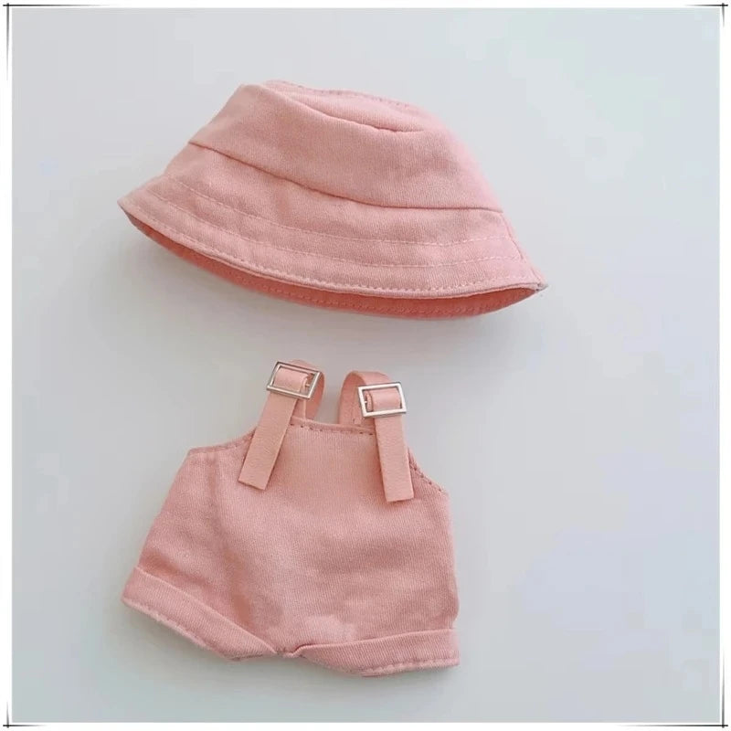 Mini Doll'S Clothes Outfit Accessories for 15-17cm  Labubu & 10cm Cotton Doll Love Hoodie Pink Children's toys