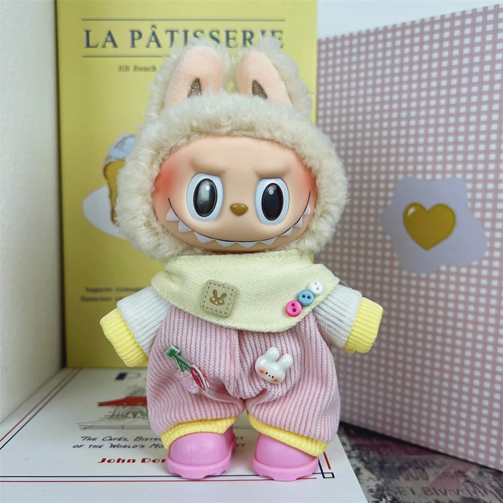 For 17cm Mini Doll Clothes For Labubu V1 V2 Idol Dolls Cute Decoration Macaron Clothing Gift Outfit Accessories