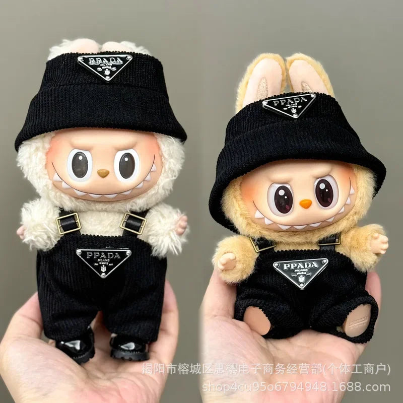 Labubu high imitation big baby clothes 17cm vinyl doll pendant plush toy clothes suit skirt