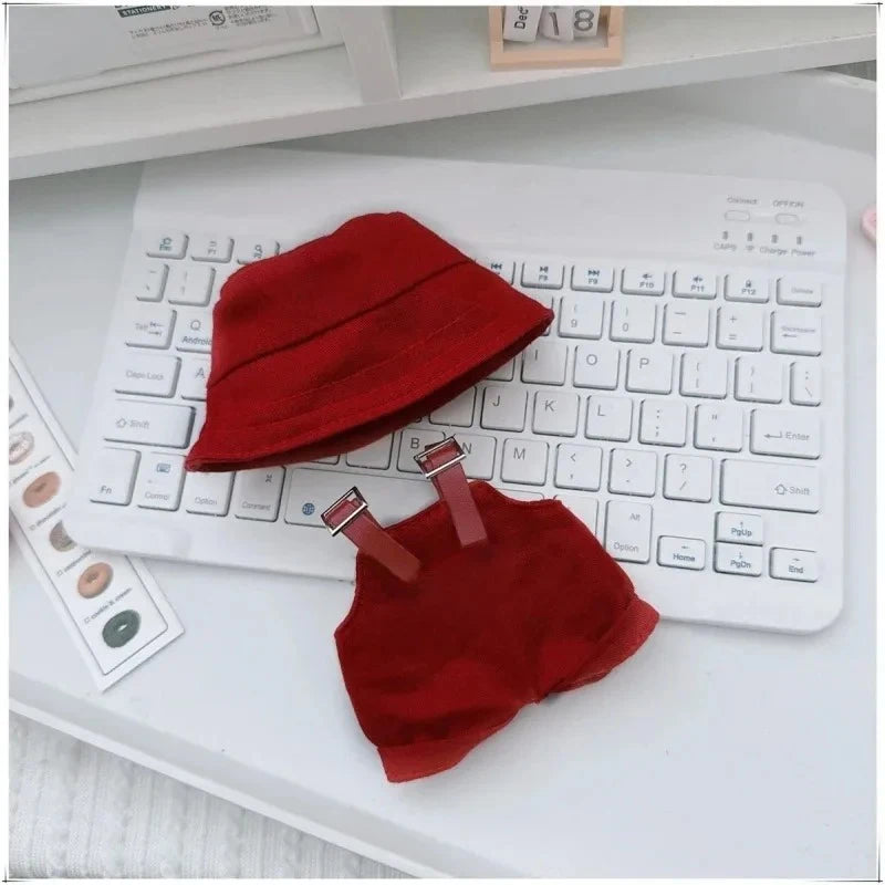 Mini Doll'S Clothes Outfit Accessories for 15-17cm  Labubu & 10cm Cotton Doll Love Hoodie Pink Children's toys