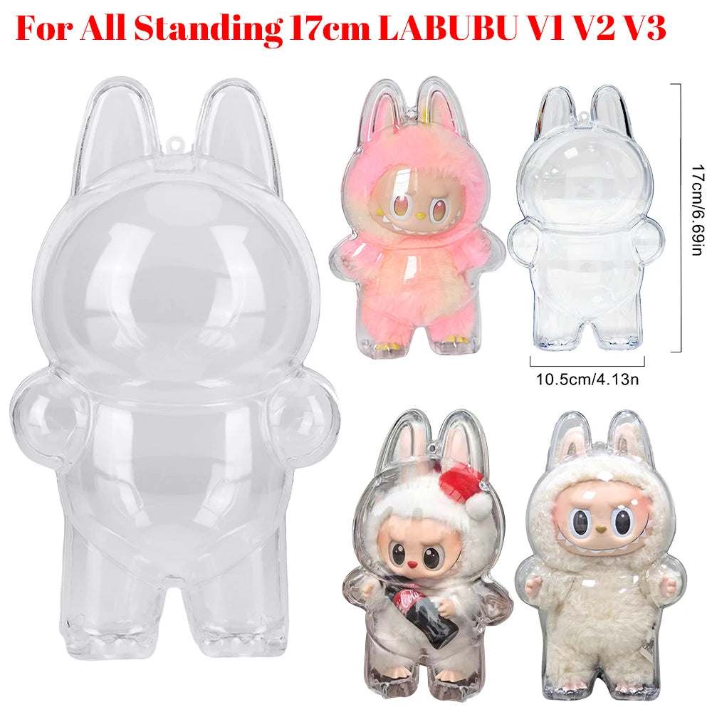 Labubu Coca Cola Happy Factor Transparent Protective Cover Dustproof Cover Storage Box -  Backpack - Hanging Decor
