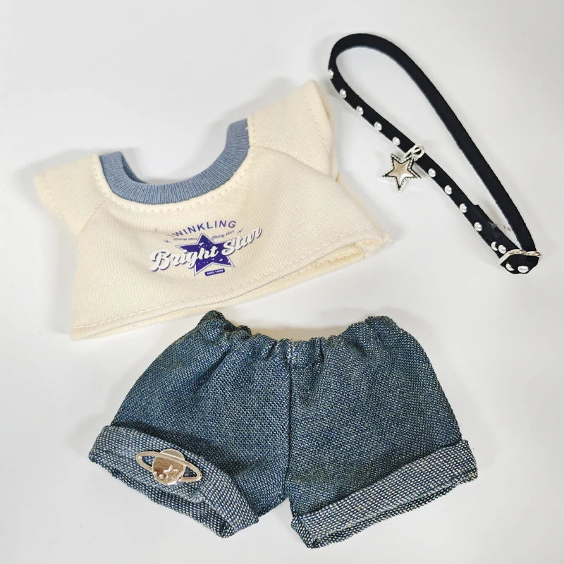 17cm labubu clothes outfit Plush doll clothes Macaron Cute Clothing DIY Kid Gift  Dog Clothes Hair accessories v1 v2 clothes