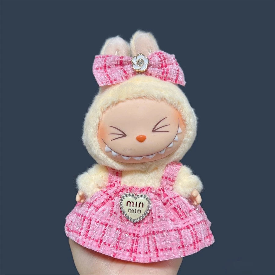 17cm Labubu 3.0 Plush Doll Skirt- Adorable Skirt Set for DIY Clothes Accessories Gift