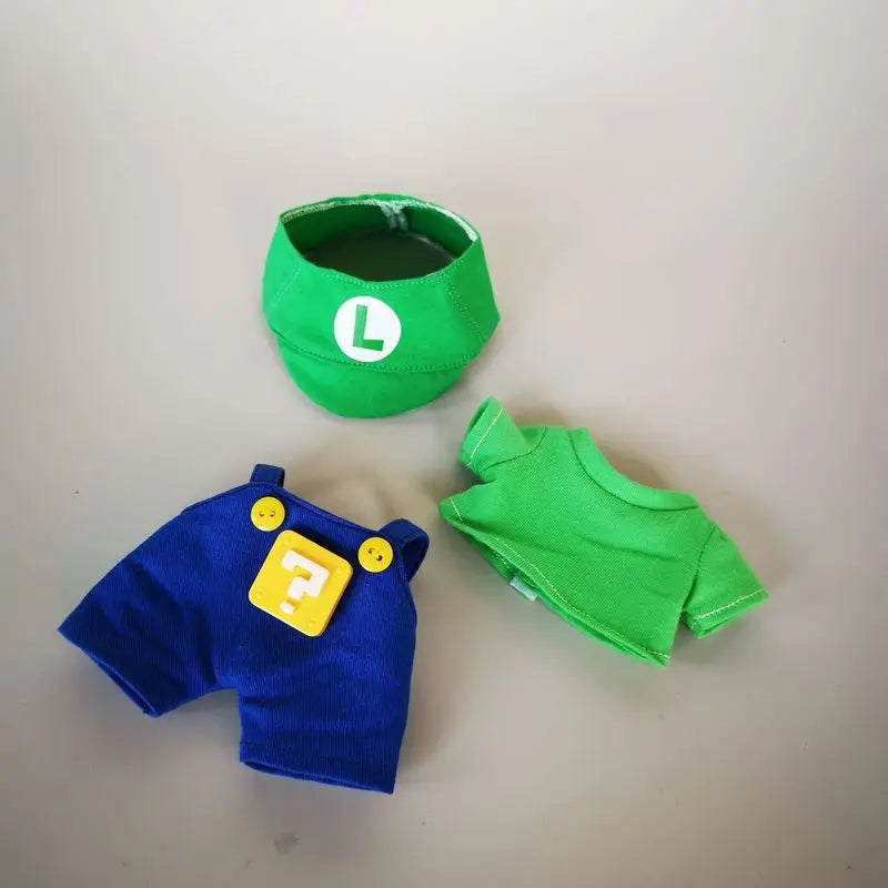 17cm Super Mario Cosplay Clothes Game Character Dress Up Clothes Labubu Clothes Keychain Dolls With Replacement Clothes