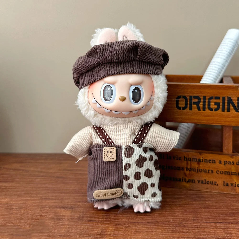 For 17cm Mini Doll Clothes For Labubu V1 V2 Idol Dolls Cute Decoration Macaron Clothing Gift Outfit Accessories