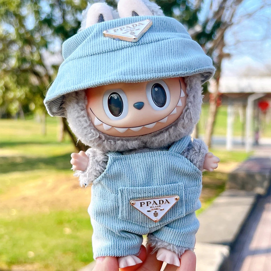Labubu Corduroy Mini Doll Clothing Set Toys Cute Hats Clothes Shoes Vinyl Doll Accessories Training Sitting Party Games Toys