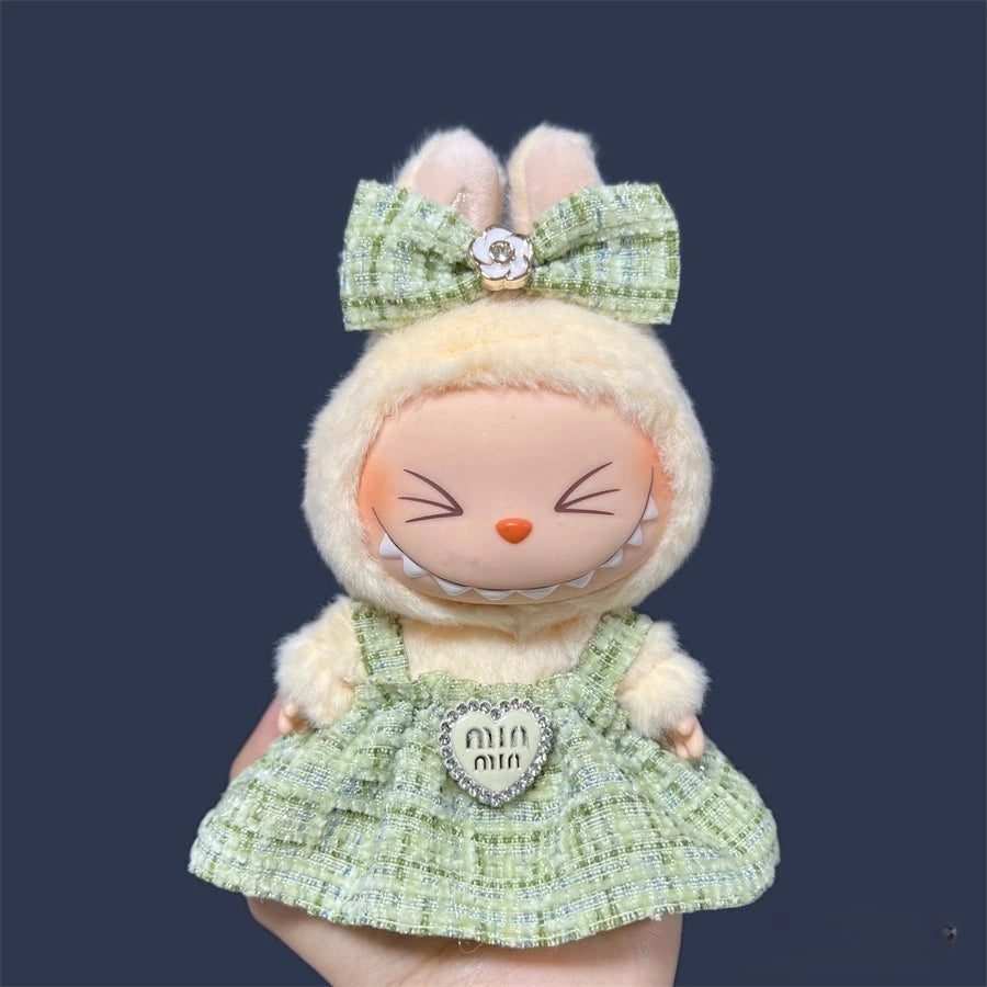 17cm Labubu 3.0 Plush Doll Skirt- Adorable Skirt Set for DIY Clothes Accessories Gift