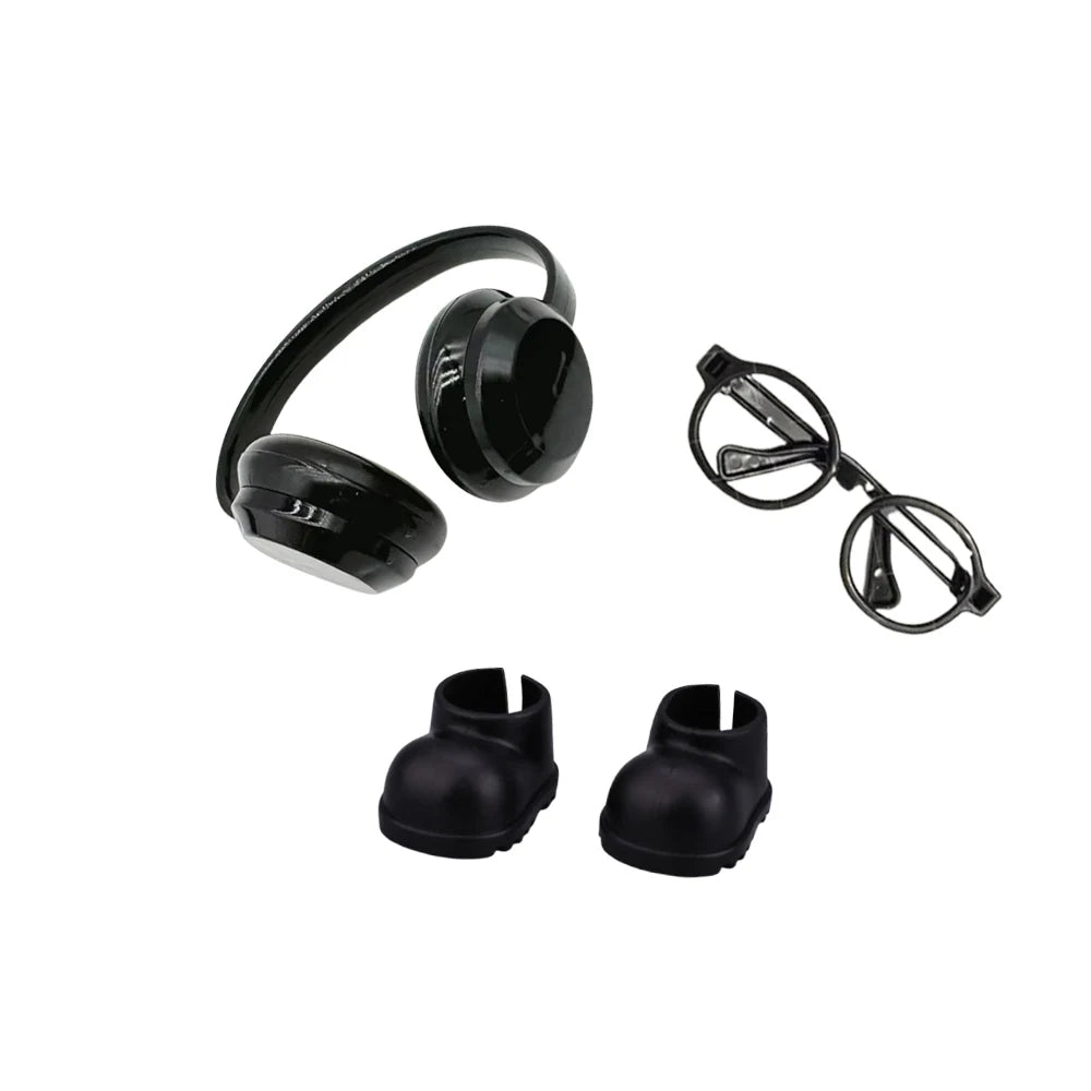 For Labubu Doll Accessories Rainbow Rain Boots Earphones Glasses For 17cm Labubu Doll Clothing Accessories Girls Clothing Gifts