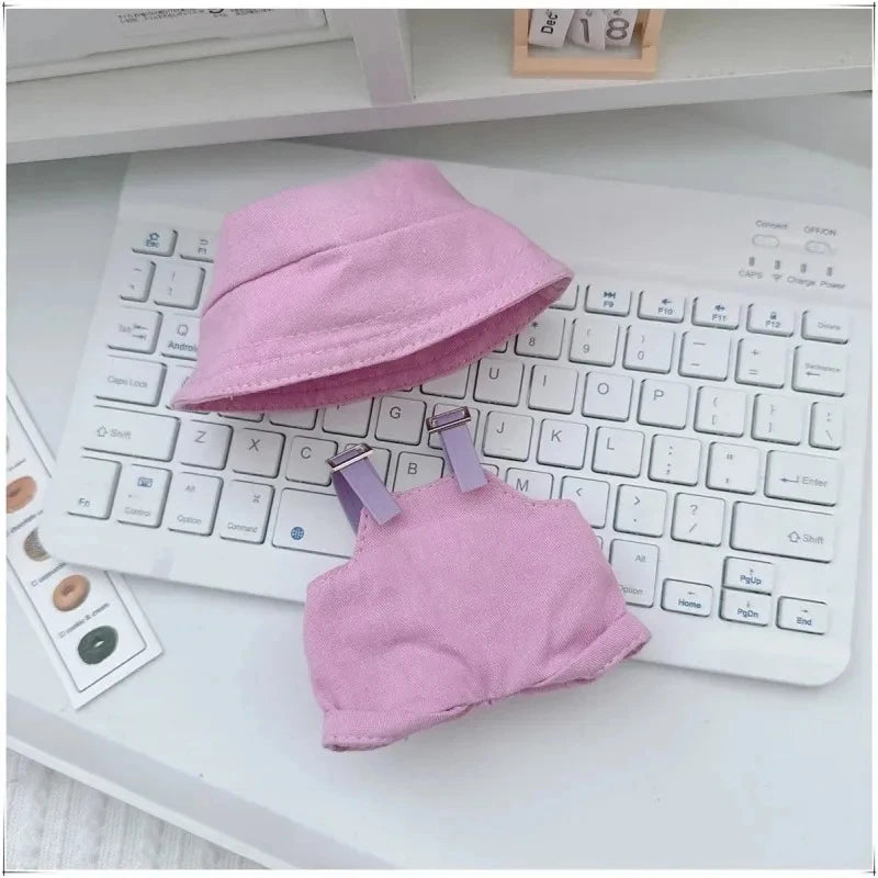 For Labubu 15-17 cm v1v2 Outfit Accessories Mini Hat Overalls Set Decoration Small Clothes Children's Toys Birthday Gift