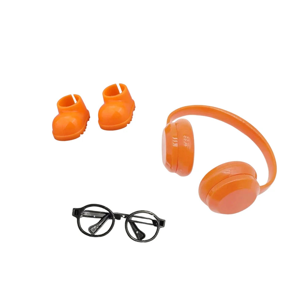 For Labubu Doll Accessories Rainbow Rain Boots Earphones Glasses For 17cm Labubu Doll Clothing Accessories Girls Clothing Gifts