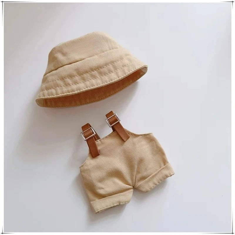 For Labubu 15-17 cm v1v2 Outfit Accessories Mini Hat Overalls Set Decoration Small Clothes Children's Toys Birthday Gift