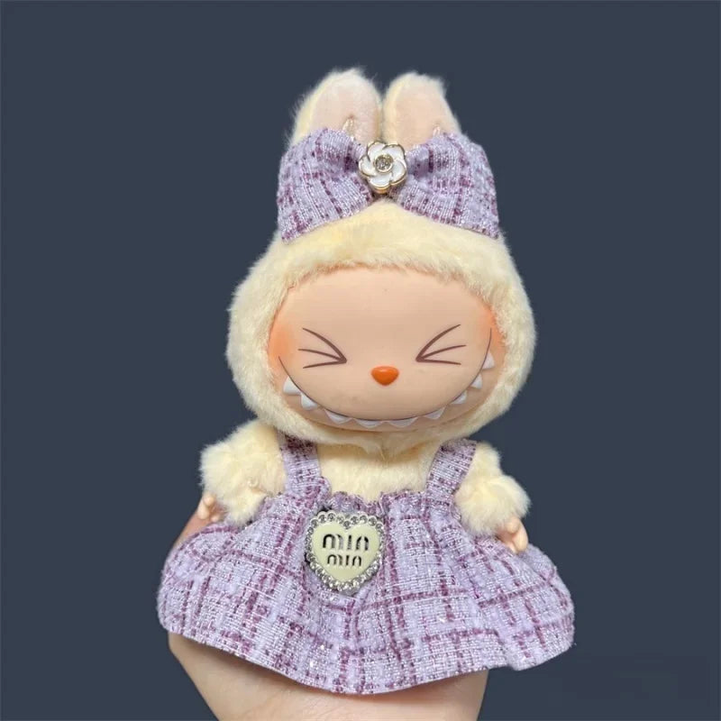 17cm Labubu 3.0 Plush Doll Skirt- Adorable Skirt Set for DIY Clothes Accessories Gift