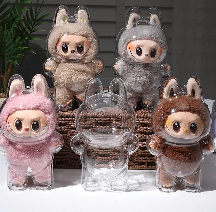 For Transparent Protective Cover Monster Toy Elf Doll Cover Storage Box Cute Elf Plushie Display Cover for Party Dolls
