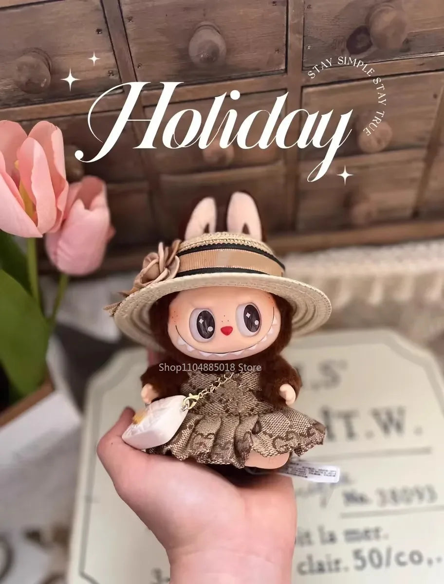 Labubu Doll Clothes Advanced clothes designer Macaron labubu Cute Mini luxury design 17cm labubu senior fashion designer brand