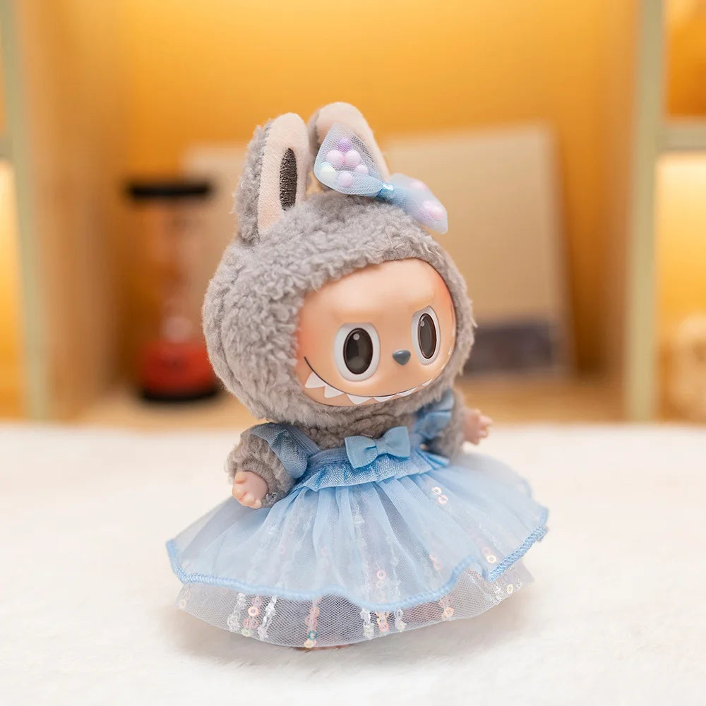 Labubu Sweet Bow Sequined Dress